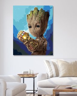 Malování podle čísel Groot s rukavicí nekonečna-2