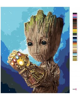 Malování podle čísel Groot s rukavicí nekonečna-3