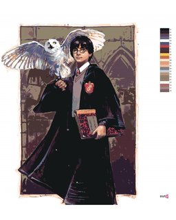 Malování podle čísel Harry Potter a Hedvika v Bradavicích-3