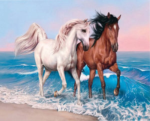 Malování podle čísel Koně 40x50 cm-1