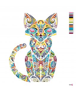Malování podle čísel Mandala kočka-3