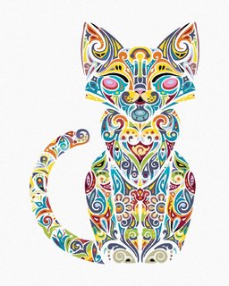 Malování podle čísel Mandala kočka-1