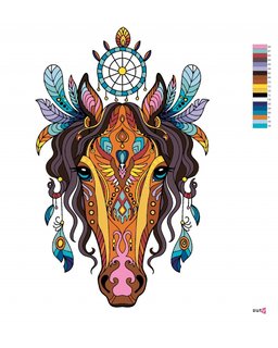 Malování podle čísel Mandala kůň-3