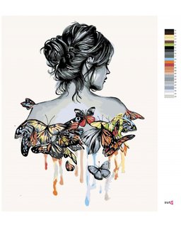 Malování podle čísel Motýlí žena-3