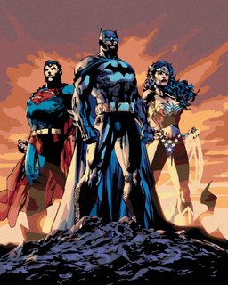 Malování podle čísel Wonder woman, Batman a Superman-1