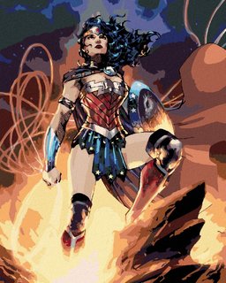 Malování podle čísel Wonder woman na skále-1