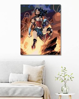 Malování podle čísel Wonder woman na skále-2