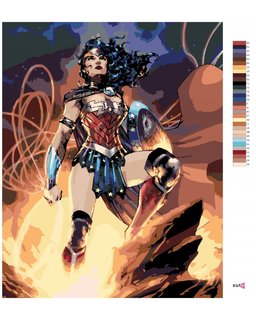 Malování podle čísel Wonder woman na skále-3