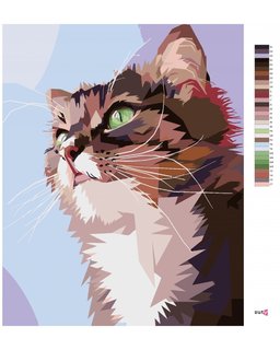 Malování podle čísel Zvědavá kočka portrét-3