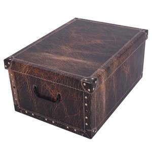 Úložný box Leather brown midi-1