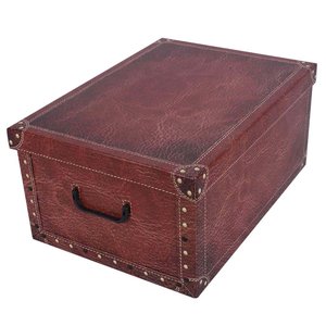 Úložný box Leather red midi-1