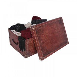 Úložný box Leather red midi-2