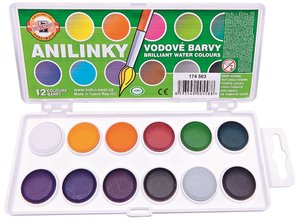 Vodovky 12 barev/průměr 22 mm / ANILINKY-1