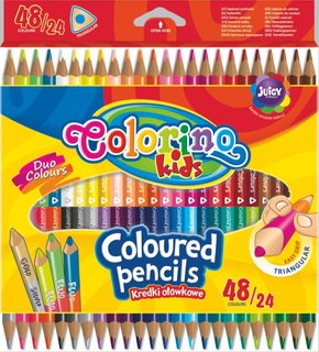 Pastelky trojhranné Colorino, oboustranné, 48 barev-1