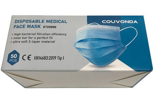 Balení 50 ks ochranné roušky 3vrstvé ET 20000 -3