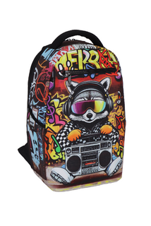 Školní batoh RUKKY ART Raccoon Radio, 20 l-3