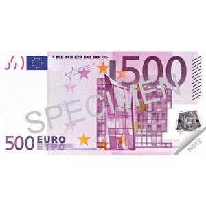 Poznámkový blok s motivem bankovky "500 Euro"-1