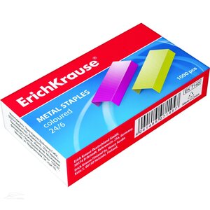 Drátky do sešívačky 24/6 barevné (krabička 1000 ks)-1