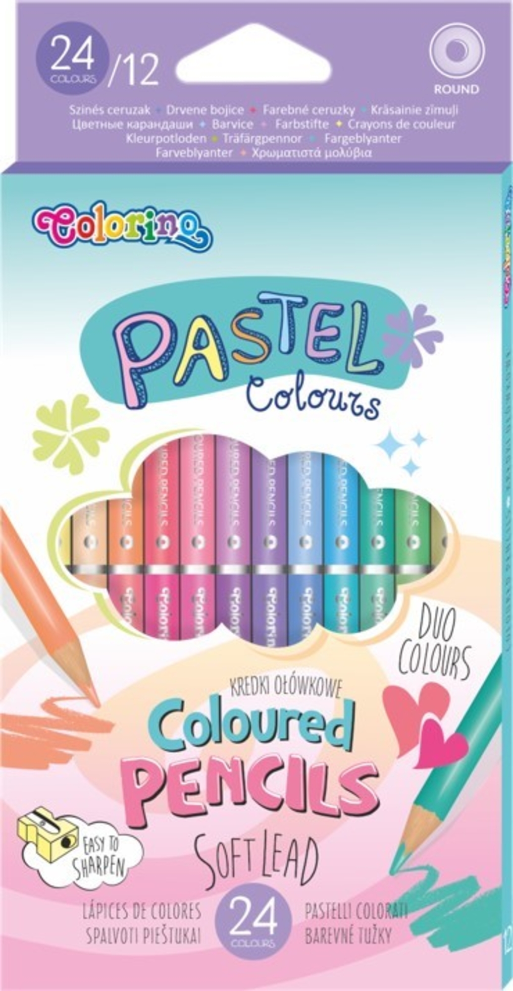 Colorino Pastelky oboustranné Cororino, kulaté, 24 barev