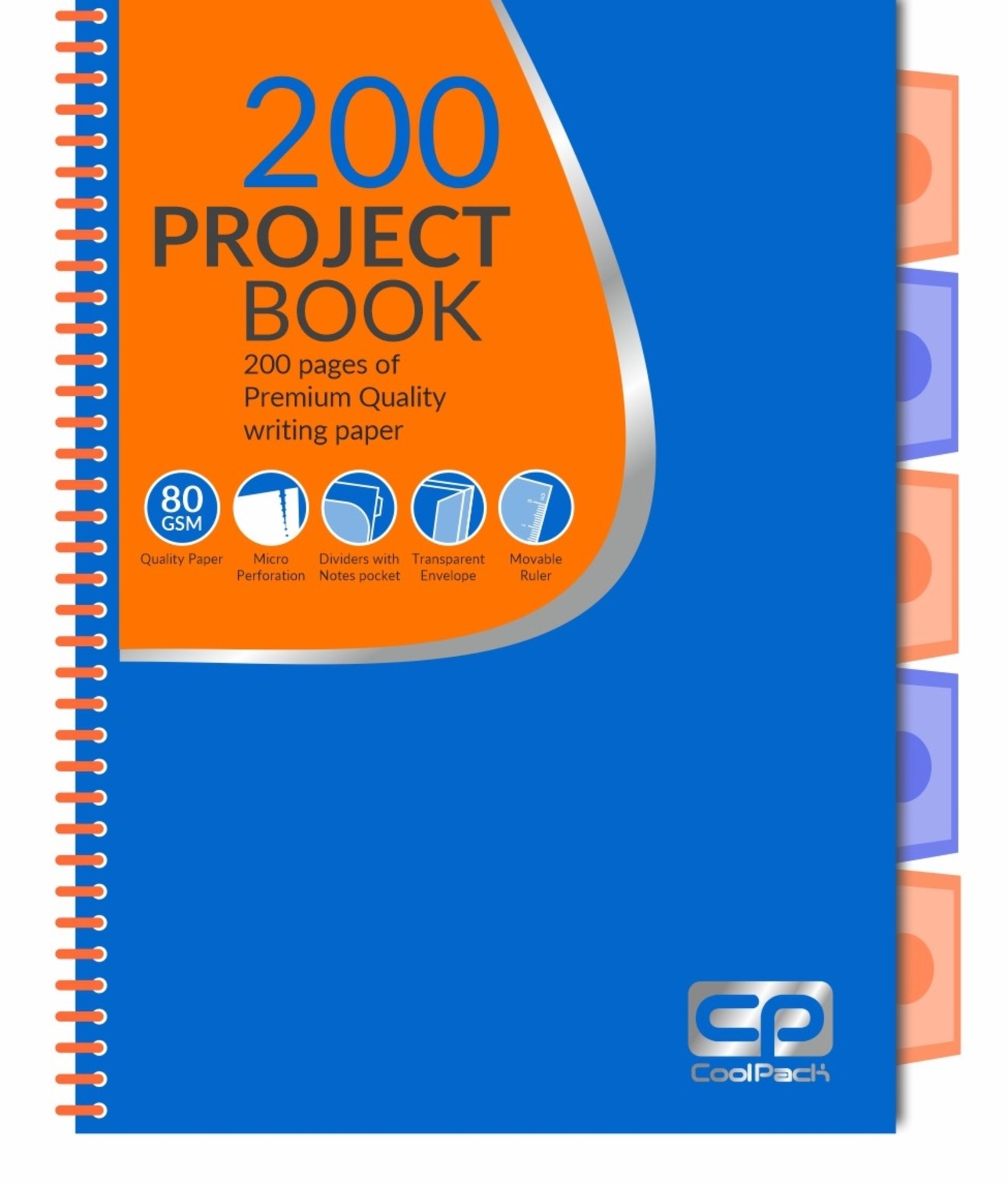 Levně CoolPack Projektový blok Neon A4, 200 stránek, modrá